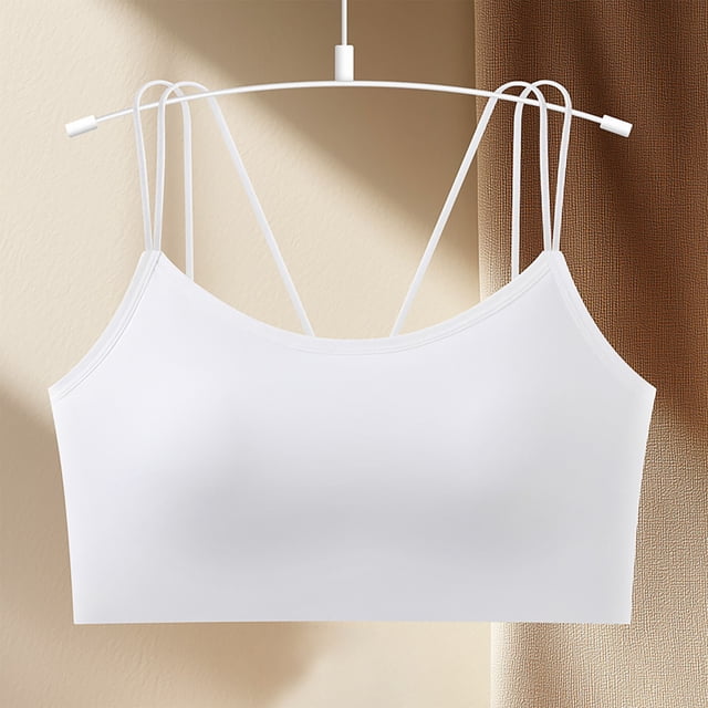 Sujetador de realce de color liso para mujer, lencería plegable y caída, blusa de poliéster para uso diario.