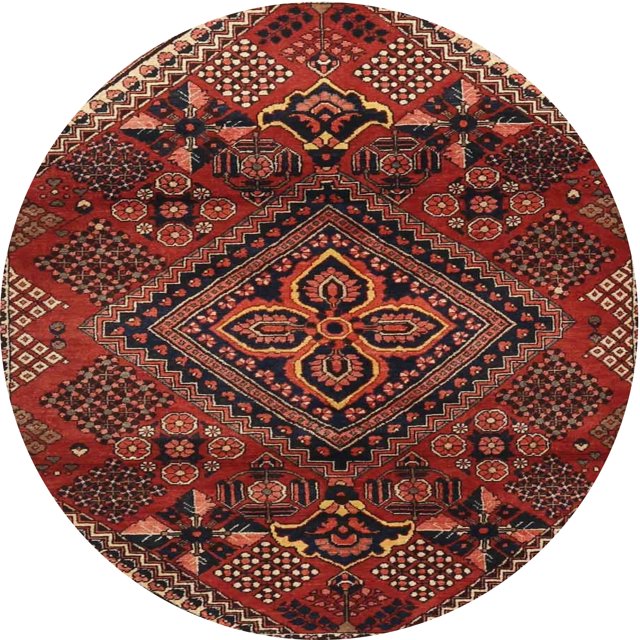 Ahgly Company Tapis d'Intérieur Lavables en Machine, Ronds Rouges Cramoisis Traditionnels, Ronds de 4'