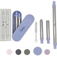 thumbnail image 1 of Hoshen Stainless Steel Portable Telescopic Straw, Two-In-One Detachable Telescopic Straw, Detachable, Reusable Straw With Shell, With Cleaning Brush -, 1 of 5