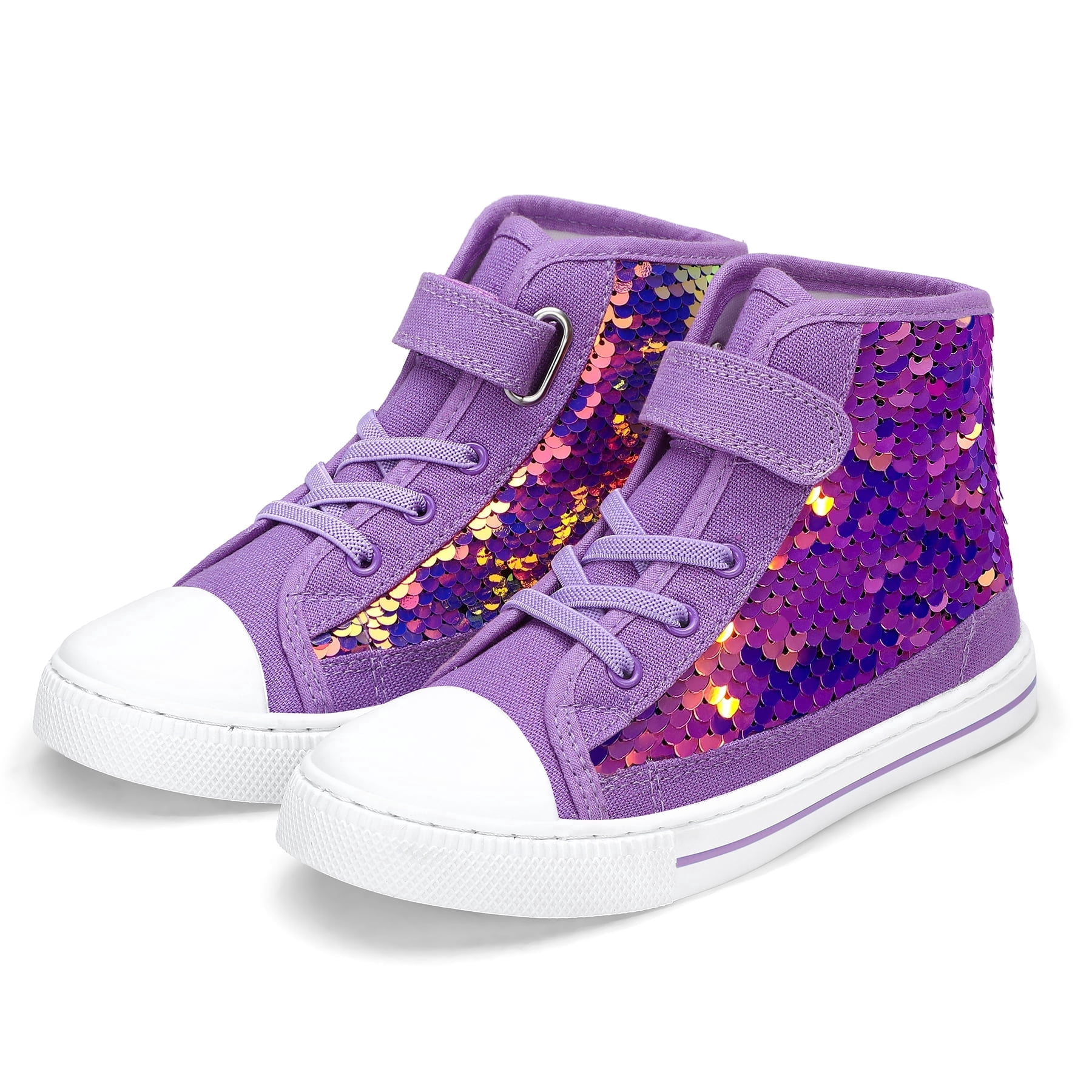 Kushyshoo Purple High Top Girls Toddler Sneakers