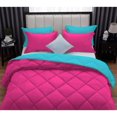 thumbnail image 6 of DNG Creations 3 Piece Reversible Diamond Pattern Comforter ( Hot-Pink/Turquoise-Blue Colour ) 550 GSM All - Season 100% Egyptian Cotton, 800 TC - Full/Queen - Size, 6 of 7