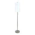 thumbnail image 2 of 62" Brushed Nickel Metal Stick Floor Lamp w/ White Fabric Drum Shade, 2 of 4