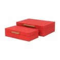 thumbnail image 6 of Contemporary Home Living Handcrafted Faux Shagreen Decorative Boxes - 11.75" - Red and Gold - Set of, 6 of 9