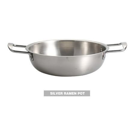 

Korean Stainless Steel Pot Seafood Dry Pot Double Ear Golden Ramen Pot Soup Pot Instant Noodle Pot Flat Bottom Mini Hot Pot Pot Silver 18Cm Fengga Stainless Steel Bowl Clearance!