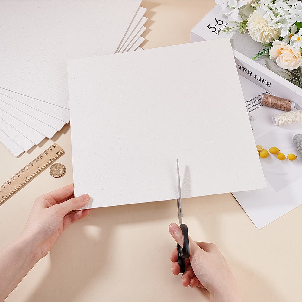 DIY 8pc Interlining Paper Cards Square White 298x298x1.5mm DIY