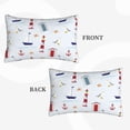 thumbnail image 4 of Bingfone Nautical Lighthouse Sailboat Standard Size Pillowcase, Long Staple Pure Cotton Envelope Closure Pillow Cover,14"X20", 4 of 9