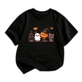 thumbnail image 3 of SOFTCCLO Girls T Shirts Short Sleeve Crewneck Graphic Tees Halloween Themed Print Stylish Casual Holiday T-Shirts for Girls Size 3-4Y, 3 of 5