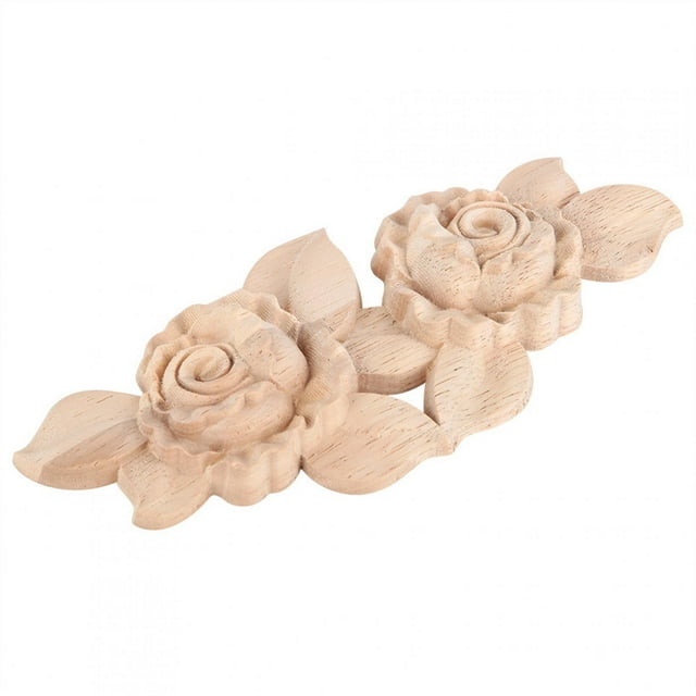 Apliques para gabinete, 1 pieza, 16x6,5 cm, apliques para puerta de esquina tallada, apliques tallados en esquina para PC, apliques para puerta, gabinete, rosa, sin pintar, estilo europeo, apliques tallados, muy versátiles