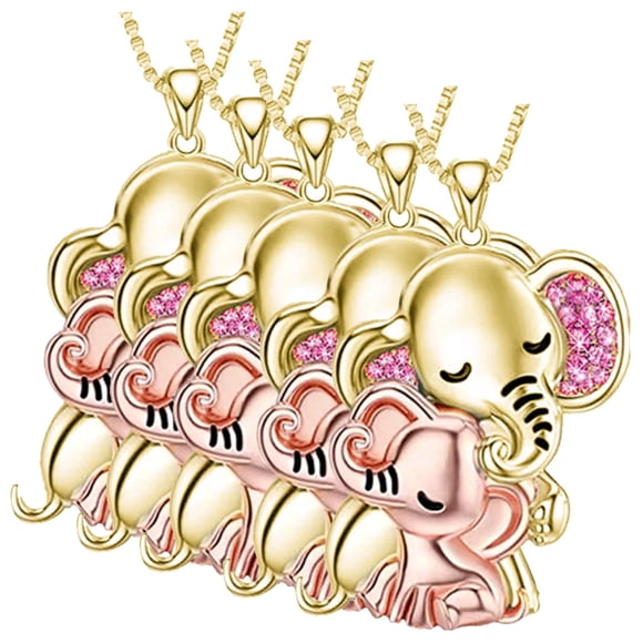 Collar Elefante High Monaco ElephantNeck03 5 Pzas Dorado/Rosa Metal