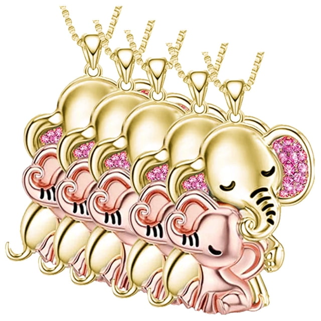 Collar Elefante High Monaco ElephantNeck03 5 Pzas Dorado/Rosa Metal