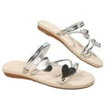 thumbnail image 2 of Slippers for Women Clearance,AXXD Women's Shoes Flat Shoes Ladies Beach Sandals Summer Non-Slip Causal Slippers for Women'S Easter Outfits Silver 9.5, 2 of 8