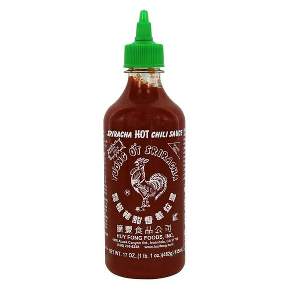 (3 pack) Huy Fong Foods Sriracha Hot Chili Sauce, Medium, 17 Oz - Low Sodium, No Artificial Preservatives
