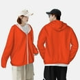 thumbnail image 4 of Kdxio Orange Print Women Men Sun Protection UPF 50+ Jackets Zip Up Long Sleeve Hoodie Hiking Lightweight with Pockets, 4 of 7