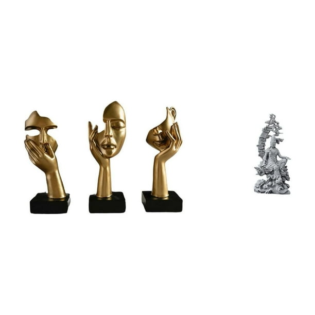 Esculturas Abstractas De Resina Con La Figura Del Pensador Y Figuras De Guan Yin Kuanyin, Artesanías Feng Shui Para La Oficina, Estantería, Sala De Estar, Dormitorio Y Colección De Escritorio.