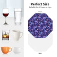 thumbnail image 6 of Lsque Skull daisy purple Pattern 4" Drink Coasters Set of 4, PVC Leather Absorbent Coasters, Table Coaster Set Decorative Coffee Cup Coasters Housewarming Gift -Octagon, 6 of 6