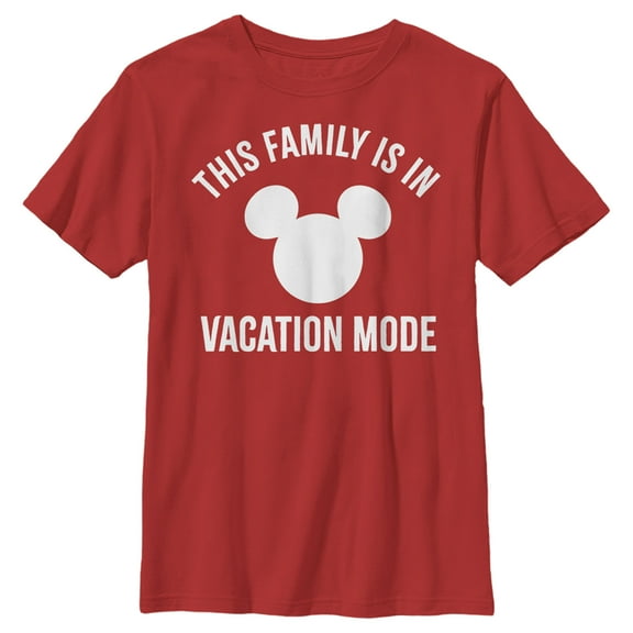 Boy's Mickey & Friends This Family is in Vacation Mode  Graphic Tee Red X Small