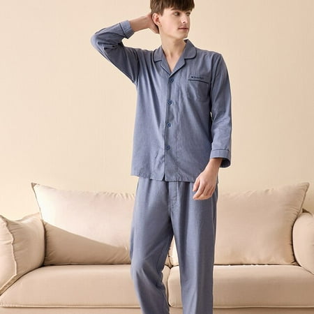 

CoCopeaunt Winter Warm Couple Pajama Set Cotton Loose Cardigan Pyjamas Women Men Long Sleeve Homewear Cute Clouds Pattern Lovers Pajama Set