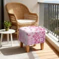 thumbnail image 4 of SCRAWLGOD Cherry Blossom Print Pink Ottoman Cover Square, Stretch Footrest Stool Slipcover with Elastic Band Foot Stool Cover for Square Storage Ottoman for Home Decor, 4 of 7