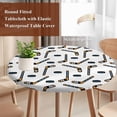thumbnail image 3 of Ice Hockey Sport Round Tablecloth 45-54 Inch Round Fitted Table Cloth with Elastic Edge, Cartoon Classic Hockey Pattern Waterproof Table Cover Protector for Outdoor Picnic Party Dining, 3 of 9