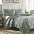 thumbnail image 1 of Tommy Bahama Turtle Cove Collection Quilt Set-100% Cotton, Reversible Bedding with Matching Sham, Pre-Washed for Added Softness, Queen, Green, 1 of 4