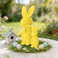 thumbnail image 5 of 2 PCS Flocked Bunny Figurines Set - 8.6" & 5" Tall Easter Bunny Decor with Bow Tie, Tiered Tray & Tabletop Centerpiece for Spring Home, Office, Party, 5 of 5
