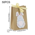 thumbnail image 2 of Jiibva Kraft Paper Gift Bag 50pcs Happy Easter Egg Hunt Bags Easter Bunny Gift Packing Bag for Food Grocery Snack Easter Party Supplies, 2 of 7