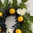 thumbnail image 5 of Summer Artificial Lemon Wreaths for Front Door with Lights, Spring Summer Door Wreath with Eucalyptus Greenery Leaves Blueberry for Farmhouse Home Window Kitchen Party Wall Decor-16'', 5 of 6