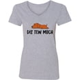 thumbnail image 3 of Inktastic Napping Dis Tew Much Daschund Weiner Dog Brown Women's V-Neck T-Shirt, 3 of 5