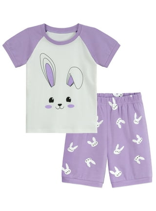  Tebbis Easter Trendy Purple Bunny Pajamas for Little