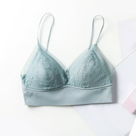 

Pxiakgy intimates for women Comfortable Vest Chest Bras Underwear Women Camisole Ring Female Cup Blue + XXL