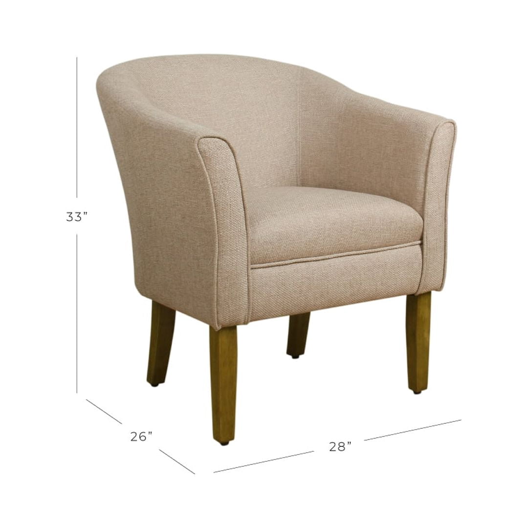 HomePop Modern Barrel Accent Chair, Light Brown Fabric