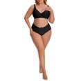 thumbnail image 2 of INSPIRE CHIC Women's Deep V Seamless Wirefree Adjustable Straps Bras Light Soft Cup Plus Size Lingerie L Black, 2 of 4