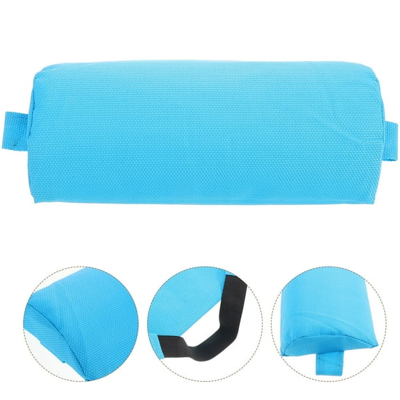 Amosfun Rectangular Beach Chair Sponge Pillow Blue 1Pcs 13.8X5.9X2.2In