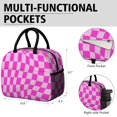 thumbnail image 6 of Pink Wavy Checkered Pattern Insulated Leakproof Lunch Box for Work, Lunch Bag for Women Men, Loncheras Para Mujer for Beach Travel Picnic Camping, 6 of 6