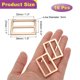 thumbnail image 2 of 16PCS Hebilla deslizante ajustable de aleación de zinc 1 2/7" Ajustador de correas de webbing para reemplazo de cinturón de mochila Dorado claro, 2 of 7