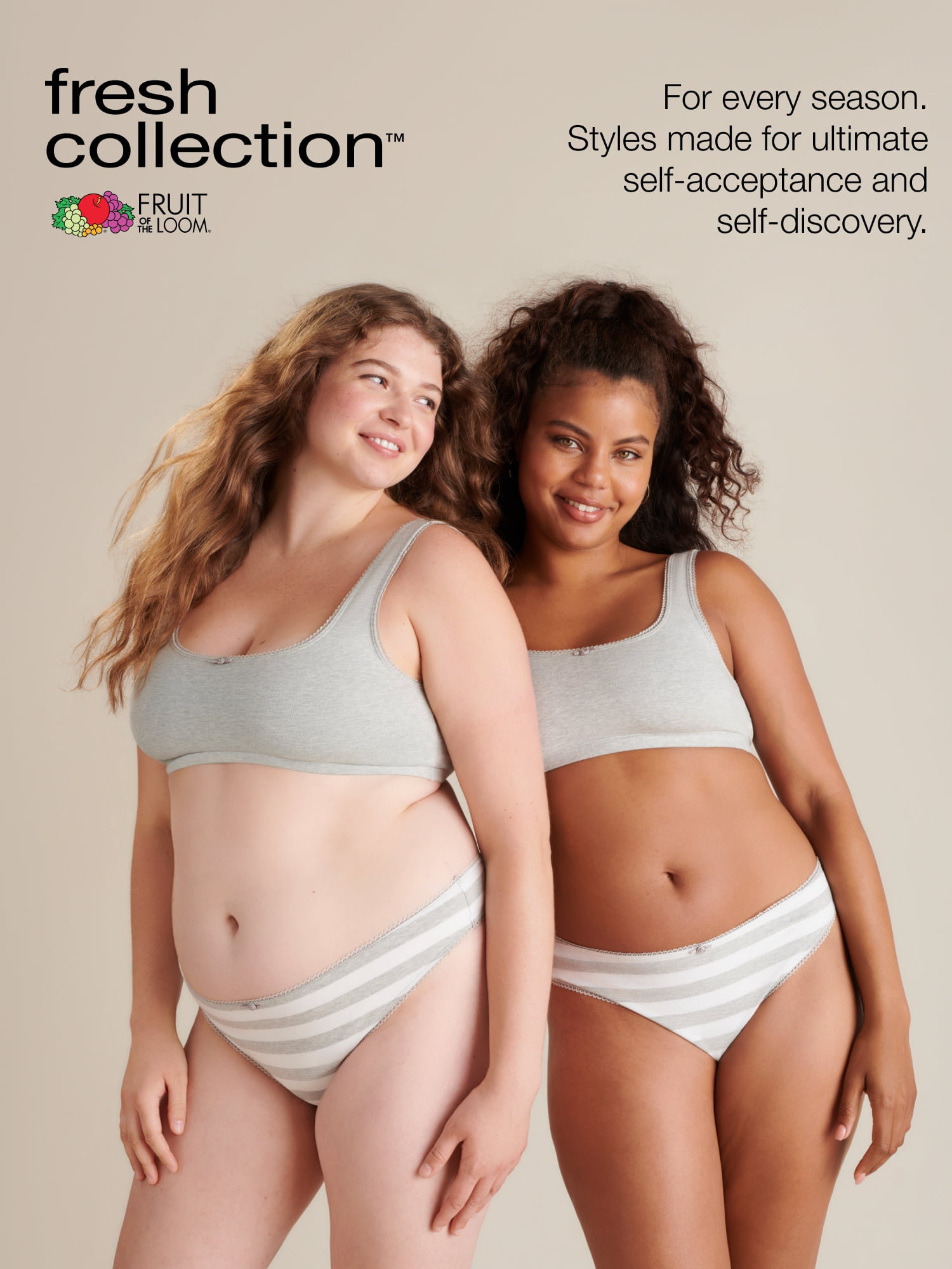 fresh collection by Fruit of the Loom Women's Cotton Tank Bralette and Thong Set