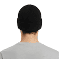 thumbnail image 5 of Goldenrow Classic Ribbed Winter Knit Cuffed Beanie Hat, Warm Fleece Lined, Thick Slouchy Black Cap, 5 of 5