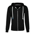 thumbnail image 4 of TIHLMK Hoodies for Men Summer Mens Pure Color Zipper Pullover Long Sleeve Hooded Sweatshirt Tops Blouse, 4 of 8