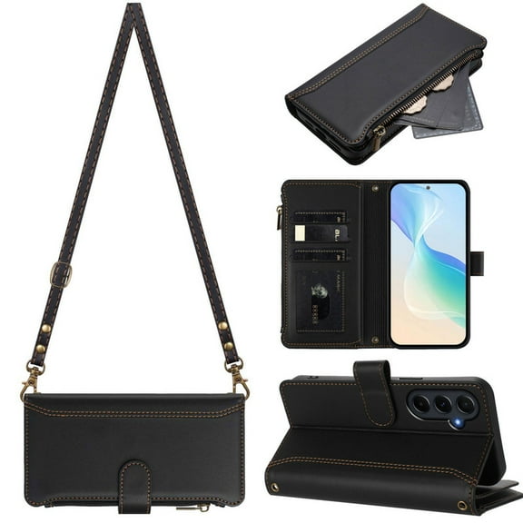 Case for Samsung Galaxy A55 Wallet Case with Card Holder/Slot Galaxy A55 Cover Slim Flip Folio PU Leather with Magnetic Kickstand
