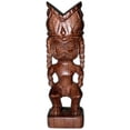 thumbnail image 1 of Tiki Hand Carved Wood Hawaiian God Statue Ku, 1 of 3