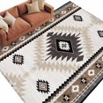 thumbnail image 2 of 5x7 Washable Area Rug, Vintage Aztec Non-Slip Large Rectangle Rug for Living Room Bedroom, Ethnic Tribal Style Brown Mottled Geometric Indoor Floor Mat for Home Decor, 2 of 9