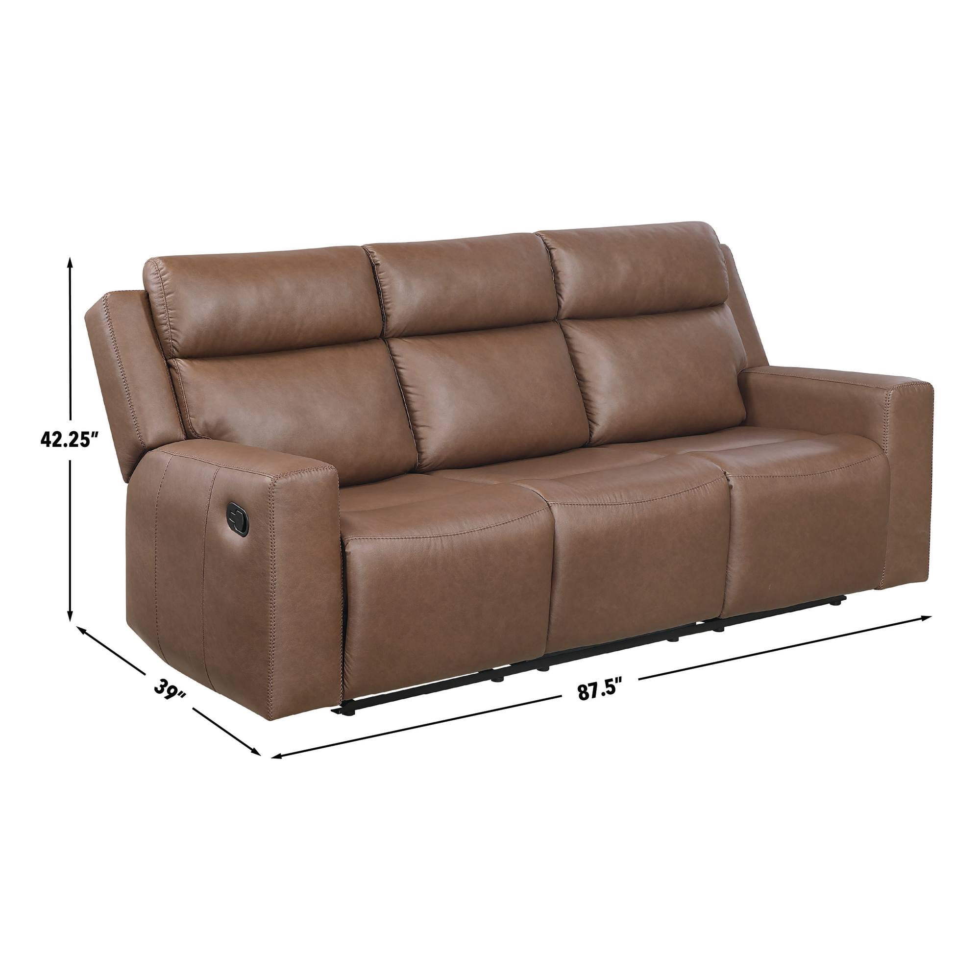 Steve Silver Barron Manual Reclining 85 inch Wide Brown Sofa