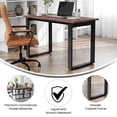thumbnail image 4 of BizChair Commercial 48x24 Conference Table with 1" Thick Double Sided Laminate Table Top with PVC Edging and Heavy Duty U-Frame Steel Base, Walnut, 4 of 11