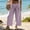 10#q Light Purple, variant on Plaid Pants for Womens Wide Leg Elastic Waist Gingham Capri Palazzo Pants Light Purple S