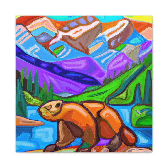 Marmot in Marigolds - Canvas