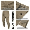 thumbnail image 2 of BROKIG Men's Zip Cargo Jogger Pants Gym Workout Athletic Sweatpants with Pockets (XX-Large, Beige), 2 of 5