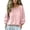 Pink, variant on Women's Button Down Linen Shirt, Japanese-Inspired Relaxed Oversized 3/4 Sleeve Top, Crewneck Casual Blouse for Beach Cover Up, Vacation, Spring and Daily Wear Beige S