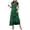 Green, variant on Women’S Bohemian Polka Dot V Neck Maxi Dress, Ruffle Cap Sleeve Smocked Waist Tiered A-Line Flowy Long Dress, Ice Silk Wrinkled Jacquard Fabric, 1pc, Sizes S M L XL XXL