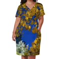 thumbnail image 2 of Vestido largo holgado para mujer prenda de lujo con bolsillos dorados a azules para cumpleaños y fiesta nocturna, 2 of 6