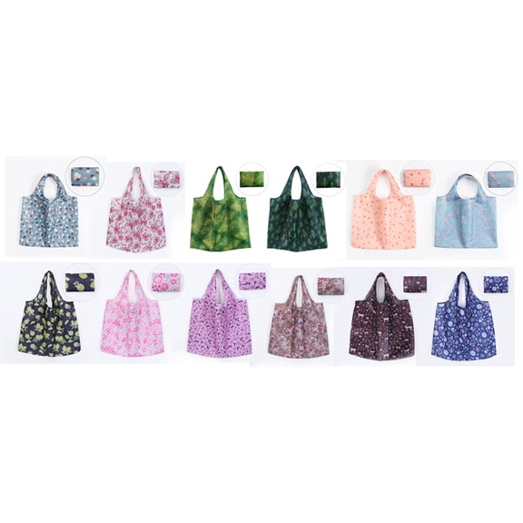 Mobutofu Reusable Portable Shopping Bag Polyester Multi 1Pc Sturdy Handle Waterproof Grocery Tote